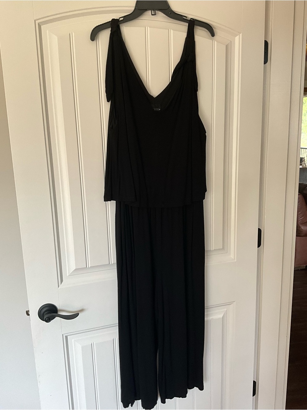 Bobeau Black Layered Wide Leg Jumpsuit Women’s XL Sleeveless Dressy